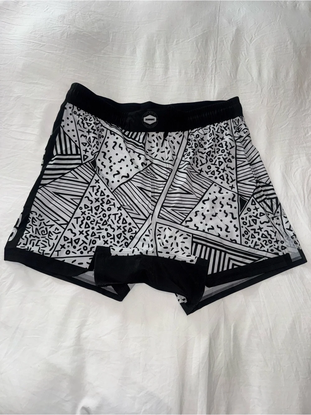 Black & White Graphic Techniques Athletic Shorts